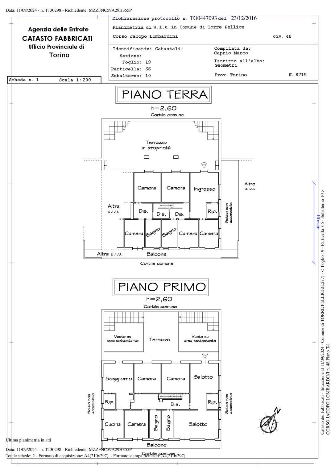 Casa indipendente corso Jacopo Lombardini, 48, Torre Pellice - planimetria 1