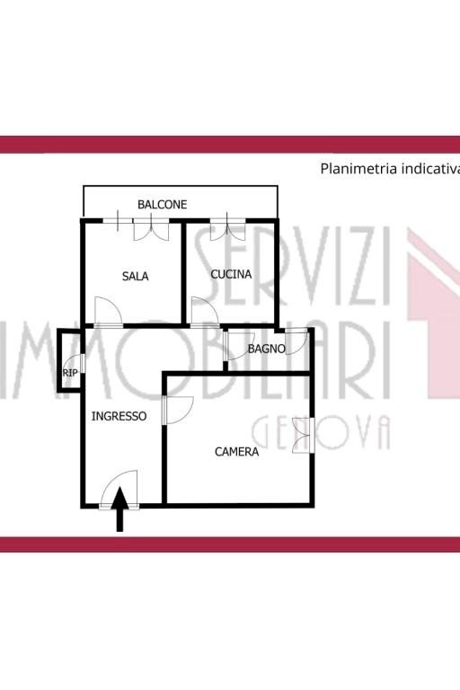 Bilocale via Giovanni XXIII, Genova (zona Marassi) - planimetria 1
