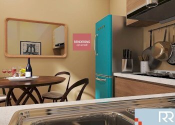 Cucina (rendering) - Three-room apartment via San Martino, 17, Moncalieri - photo 10