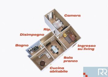 Vista 3D stato di fatto - Three-room apartment via San Martino, 17, Moncalieri - photo 28