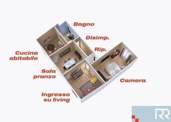 Vista 3D stato di fatto - Three-room apartment via San Martino, 17, Moncalieri - photo 29