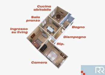 Vista 3D stato di fatto - Three-room apartment via San Martino, 17, Moncalieri - photo 30