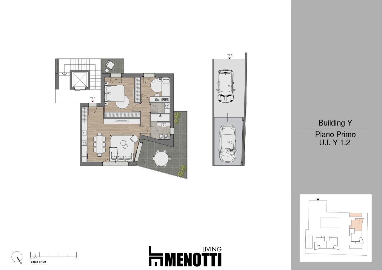 UI Y 1.2 - Appartamento Via Ciro Menotti 9, Carate Brianza - planimetria 1