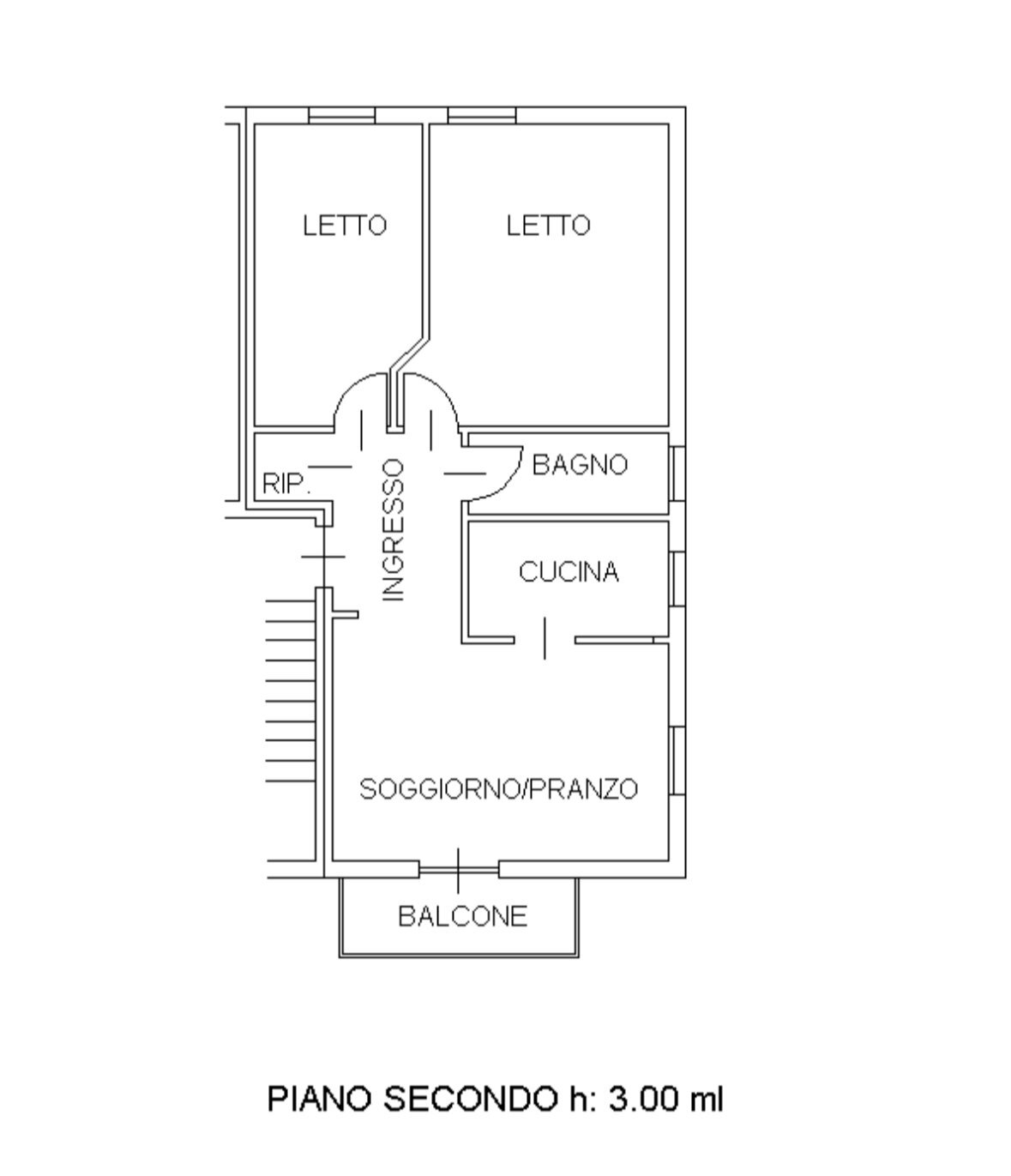 Trilocale Via Giovanni Segantini, Modena (zona Buon Pastore - Parco Amendola) - planimetria 1