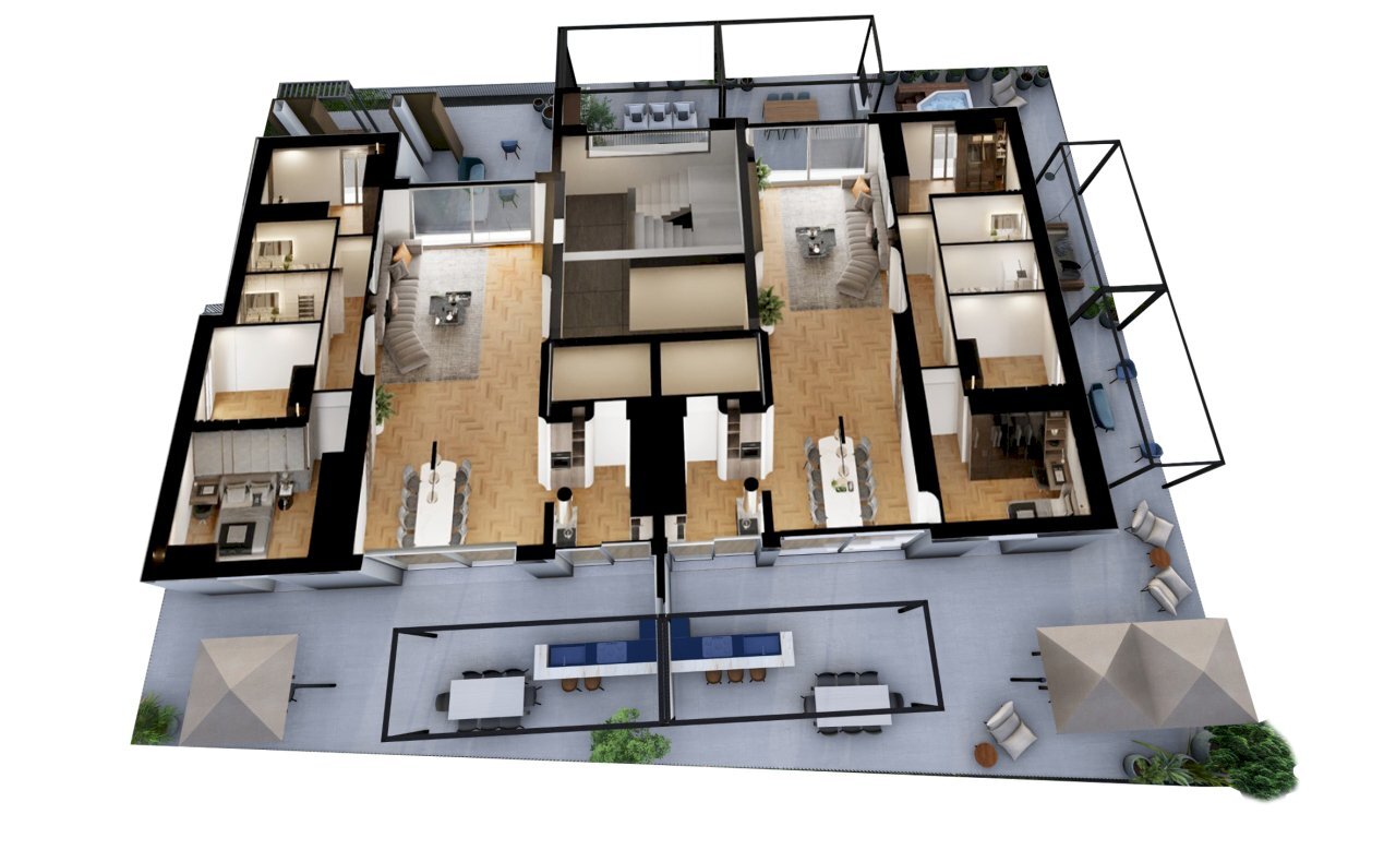 1 isometria via giammatteo piano 4.jpg - Attic Via Giammatteo 39, Lecce - floor plans 1