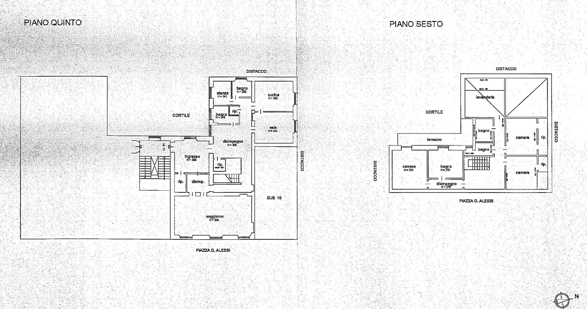 Appartamento piazza Galeazzo Alessi, Genova - planimetria 1