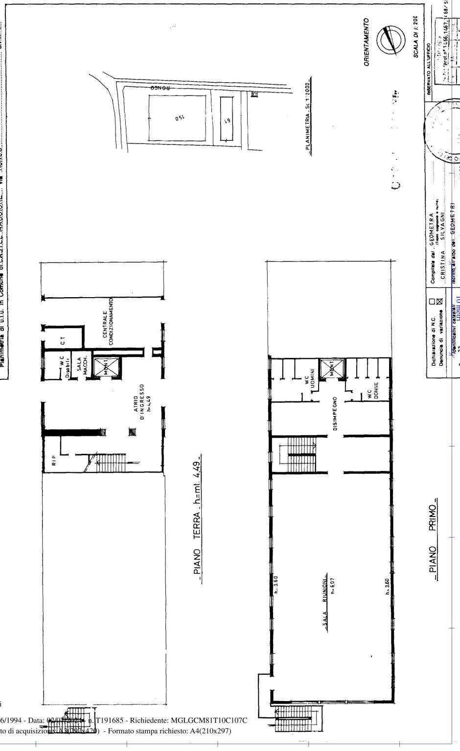 Attività Commerciale Castel Maggiore - planimetria 1