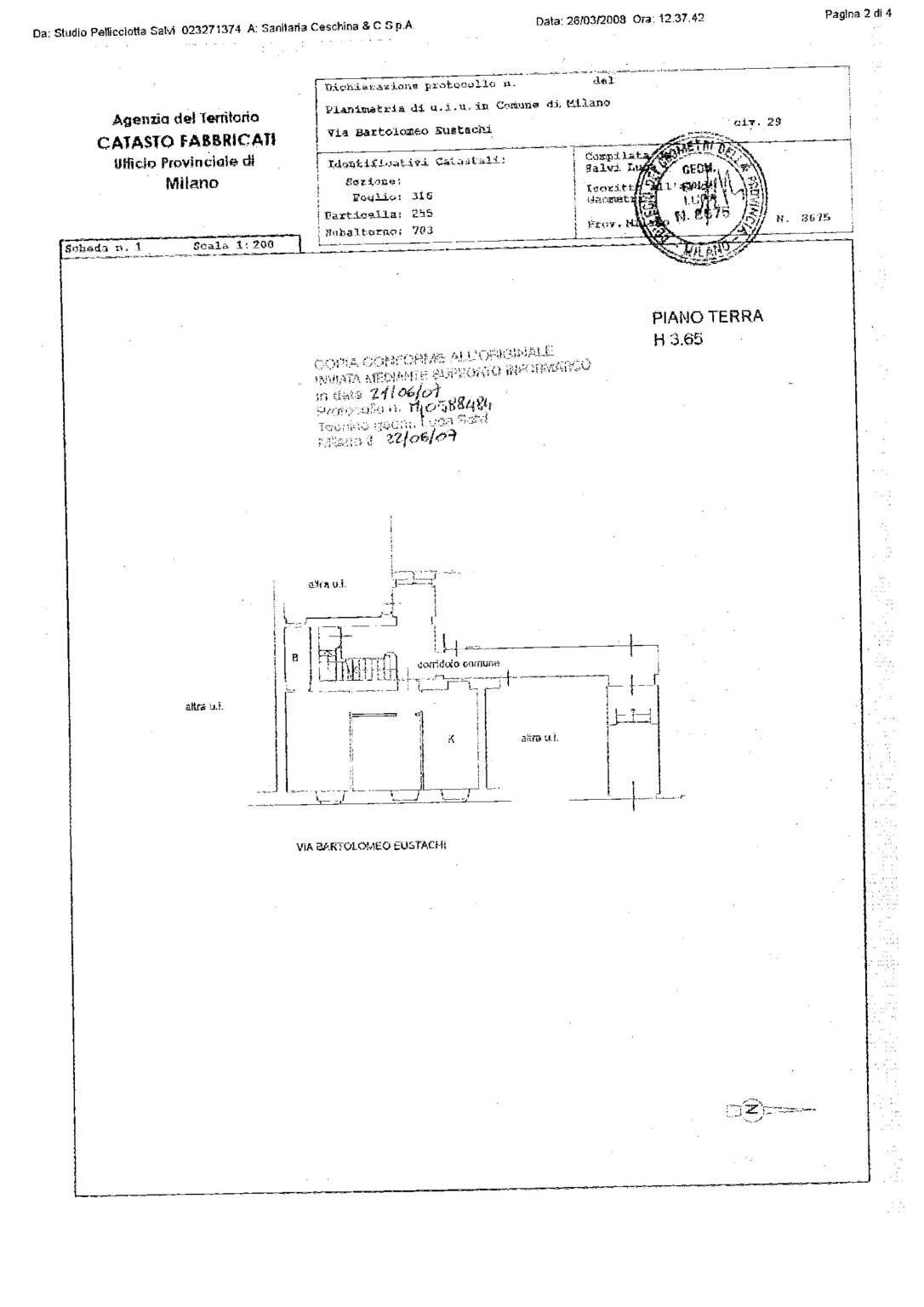 Three-room apartment via Bartolomeo Eustachi, 29, Milano - floor plans 1