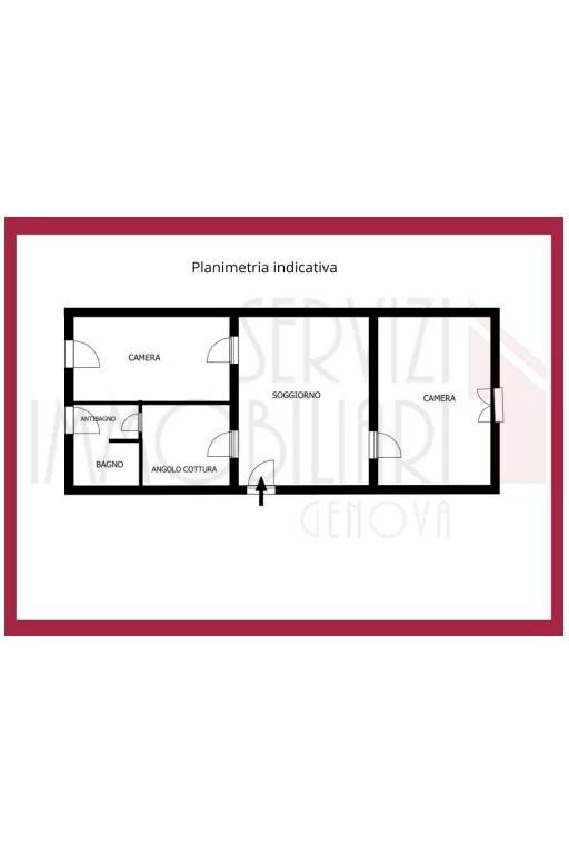 Three-room apartment via Canevari, Genova (neighborhood Marassi) - floor plans 1