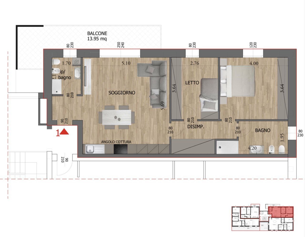 Appartamento 1.png - Four-room apartment Reggio nell'Emilia - photo 2