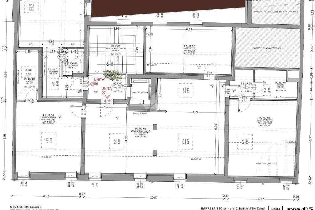 Three-room apartment Via Cesare Battisti, Carpi - floor plans 1