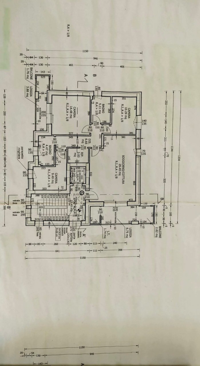 plan. con misure.JPG - Apartment Via della Fiera 85, Rimini - photo 2