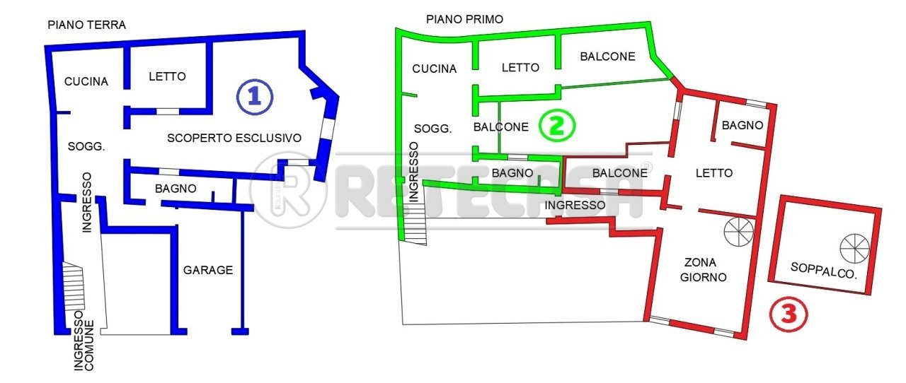 Piante.jpg - Townhouse Bondeno - floor plans 1