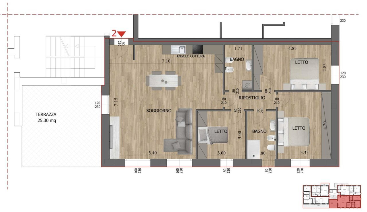 pianta app. 2.png - Apartment Reggio nell'Emilia - photo 2