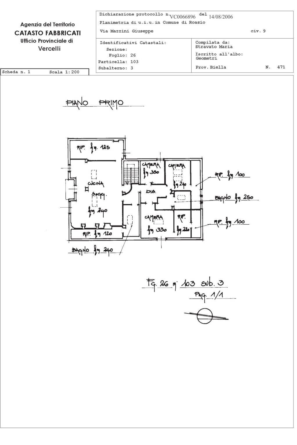 Villa via Giuseppe Mazzini, 9, Roasio - planimetria 1