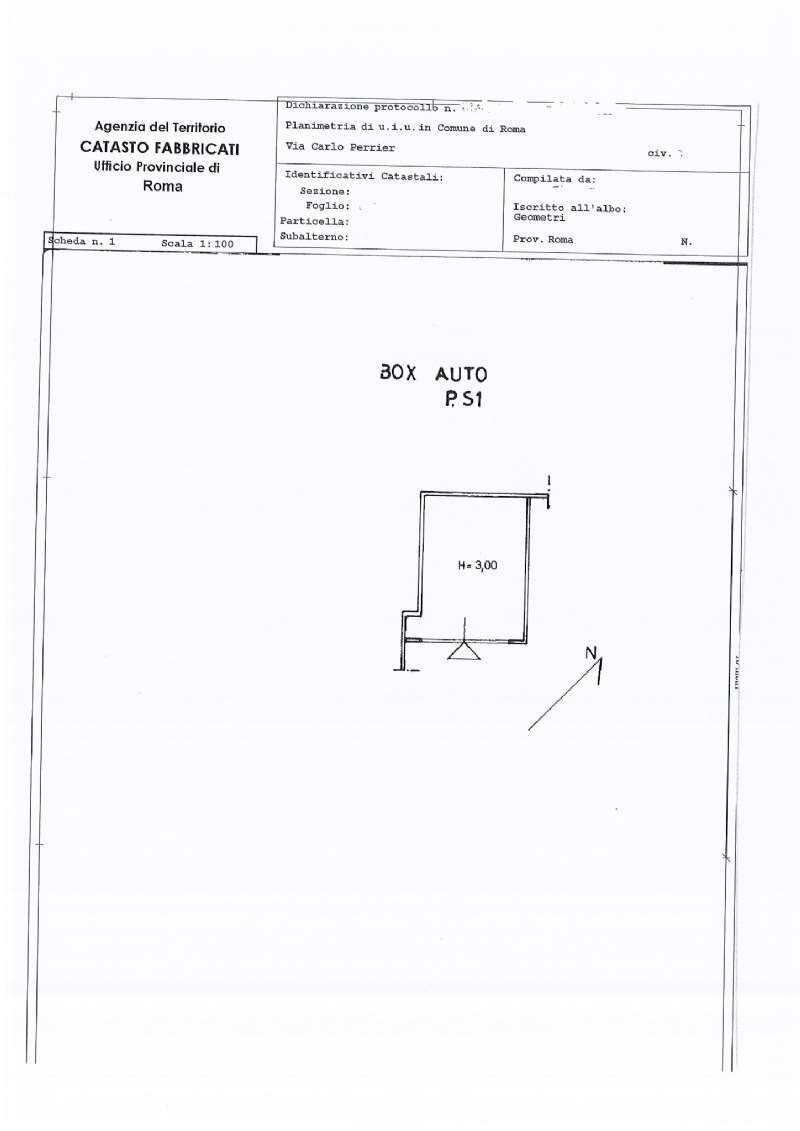 planimetria - Box via carlo perrier, Roma - planimetria 1