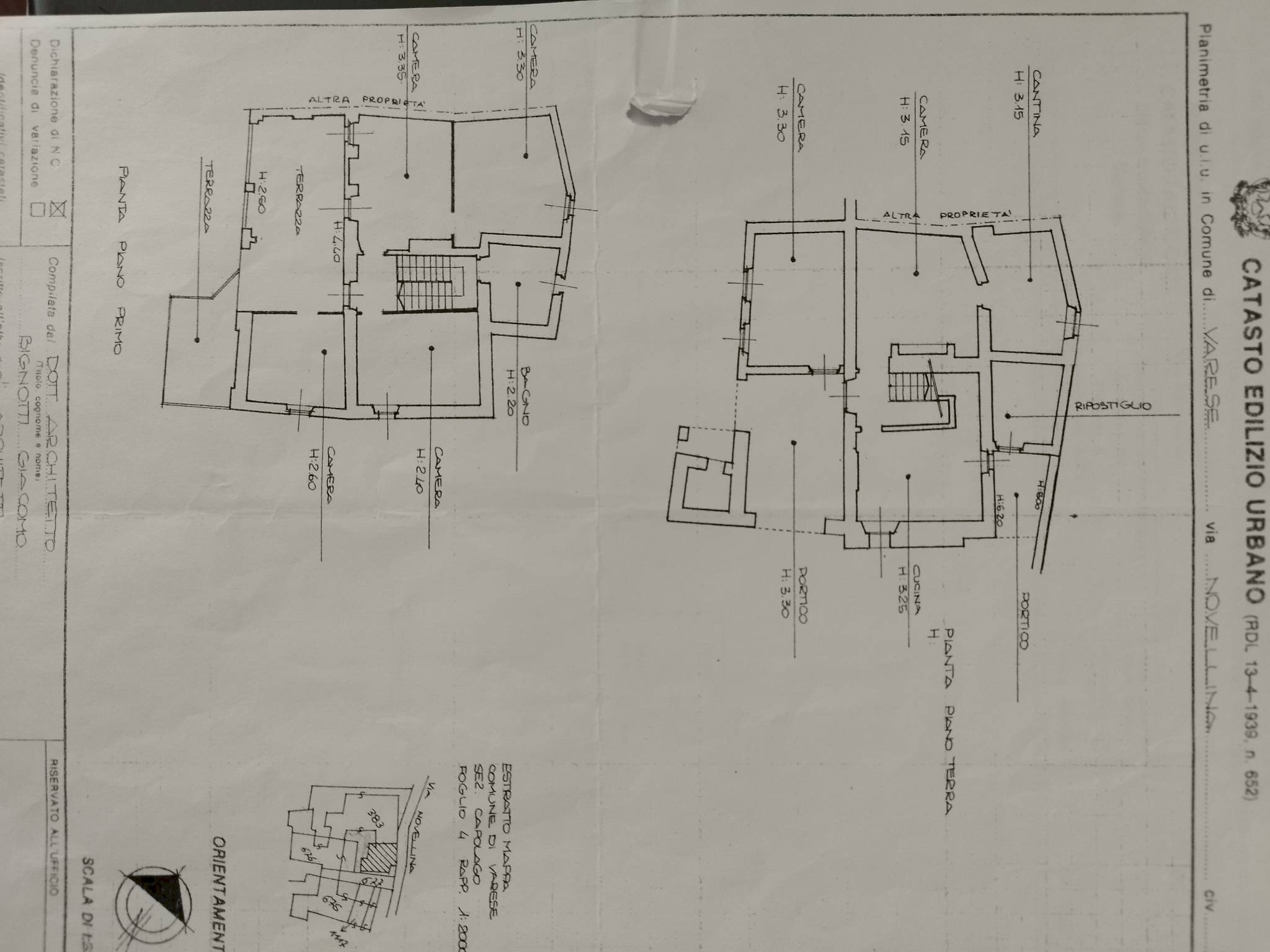Rustic via Novellina, 45, Varese - floor plans 1