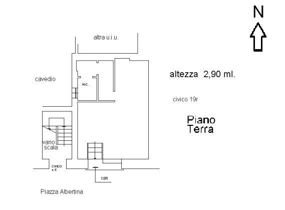 Negozio piazza Albertina, 18r, Genova (zona Sestri Ponente) - planimetria 1