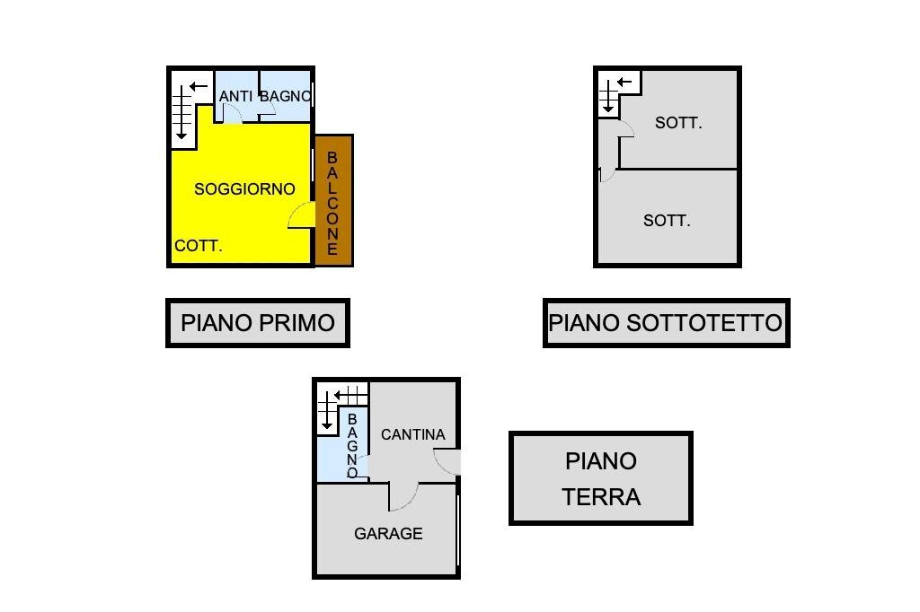 Terraced Villa Via dell'Uso, Borghi - floor plans 1