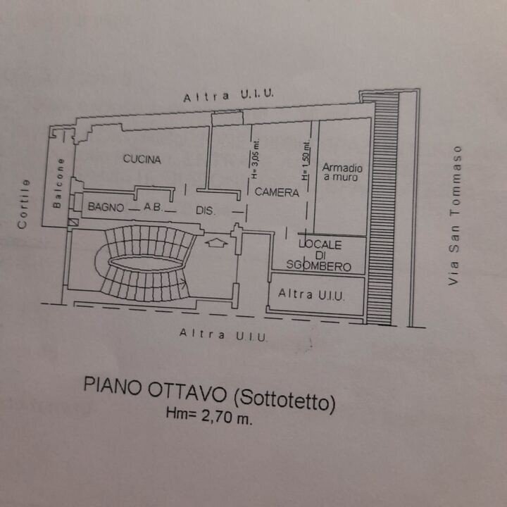 Bilocale via San Tommaso, 27, Torino (zona Centro) - planimetria 1