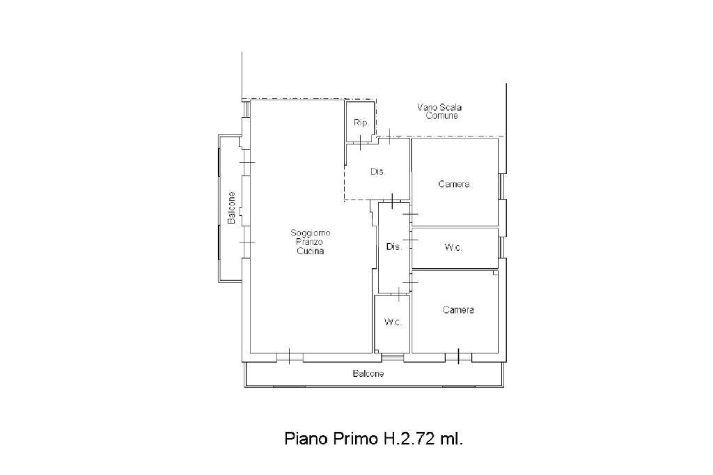 Three-room apartment Via Antinori, Rimini - floor plans 1