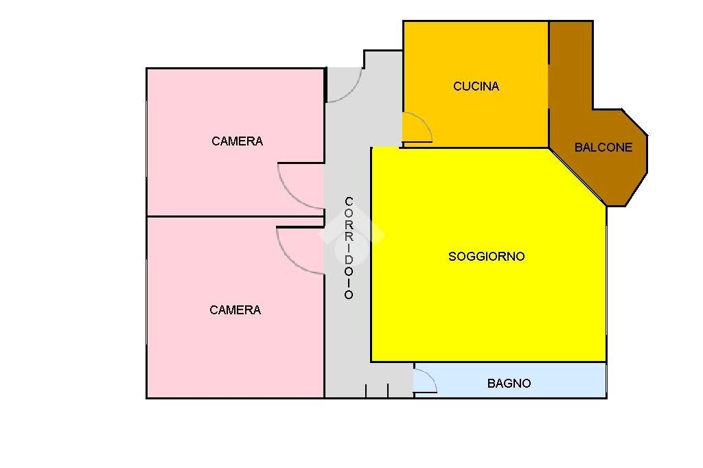 Trilocale Via Emanuele Kant, Milano (zona Gallaratese) - planimetria 1