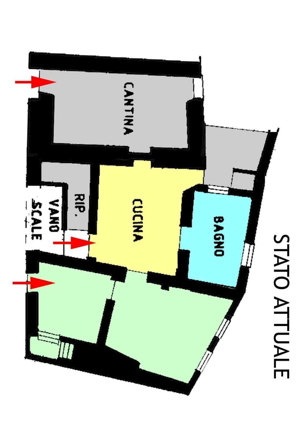 Trilocale via Celio, Ceriana - planimetria 1