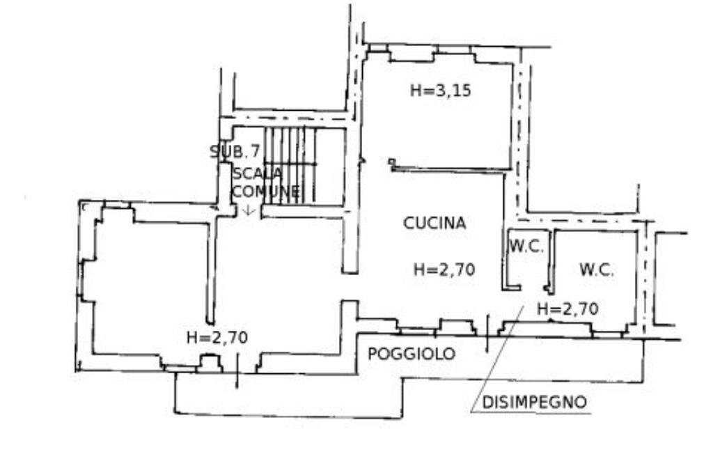 Four-room apartment Via Solferino, Basaluzzo - floor plans 1