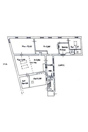 Appartamento via Santa Gemma Galgani, Lucca (zona Centro Storico) - planimetria 1