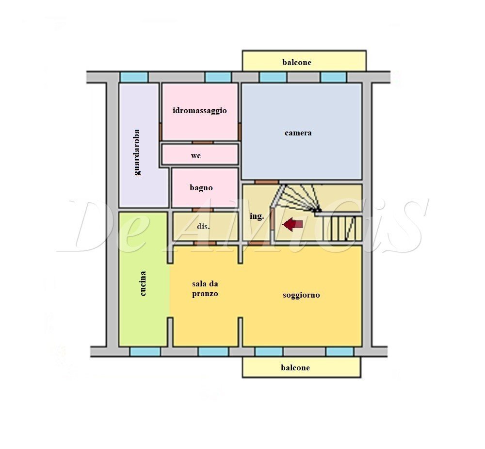 Trilocale piazza Bengasi, Bordighera - planimetria 1