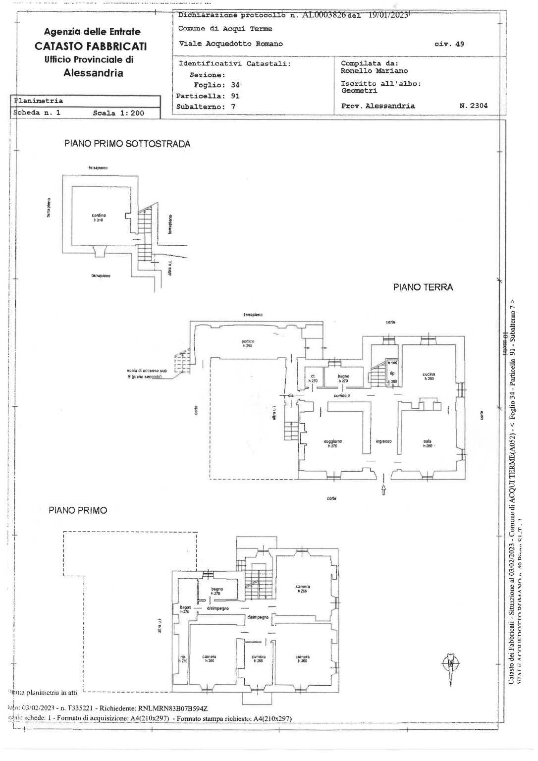 Villa viale Acquedotto Romano, 49, Acqui Terme - floor plans 1
