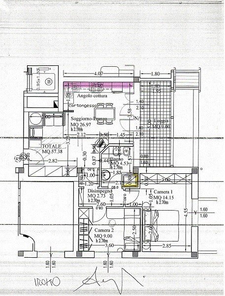 Appartamento via Ferrarese, 24, Bologna (zona Bolognina) - planimetria 1