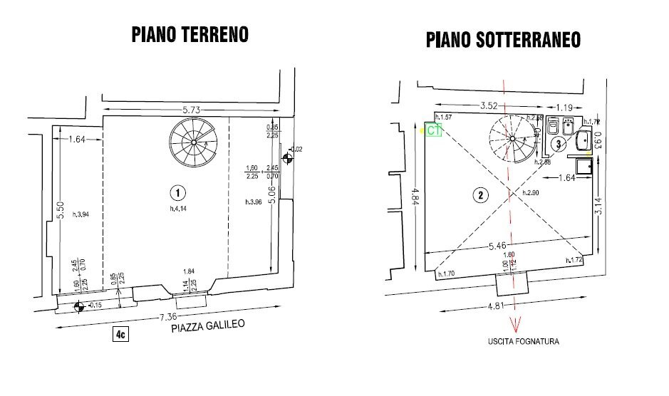 Shop piazza Galileo Galilei, 4, Bologna (neighborhood Centro Storico) - floor plans 1