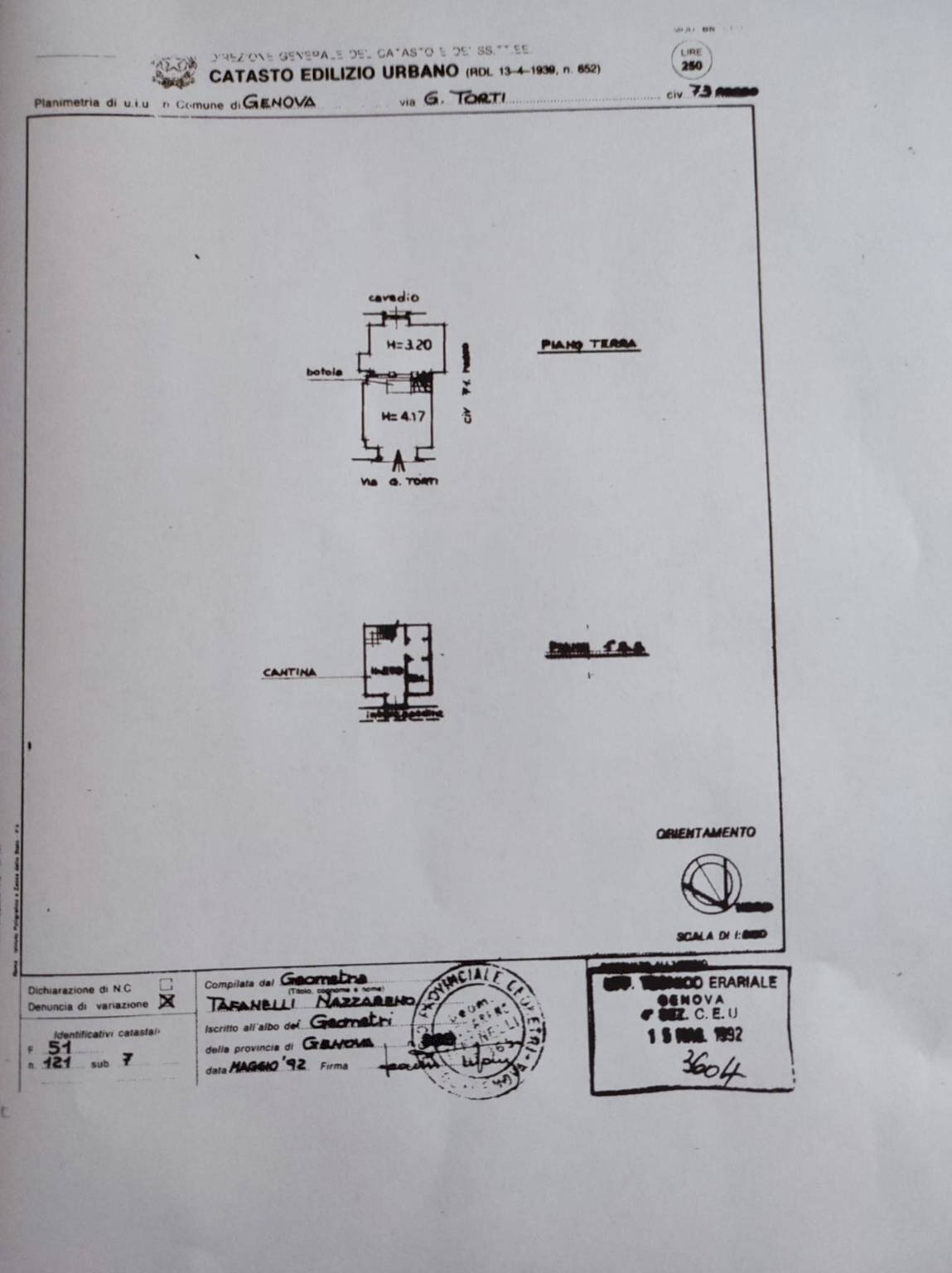 Negozio via Giovanni Torti, 73, Genova (zona Marassi) - planimetria 1