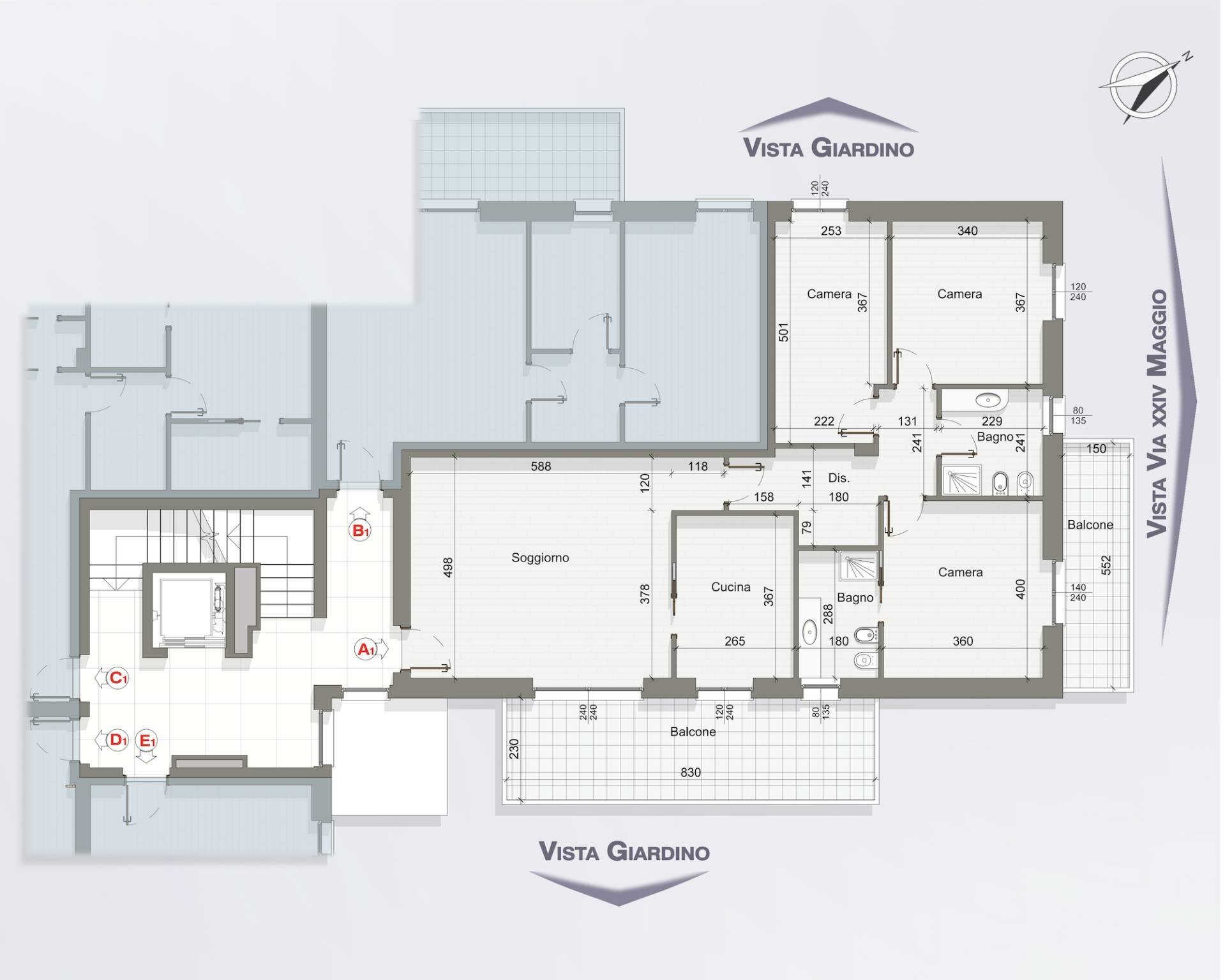 Quadrilocale via 24 Maggio, 51, San Vittore Olona - planimetria 1