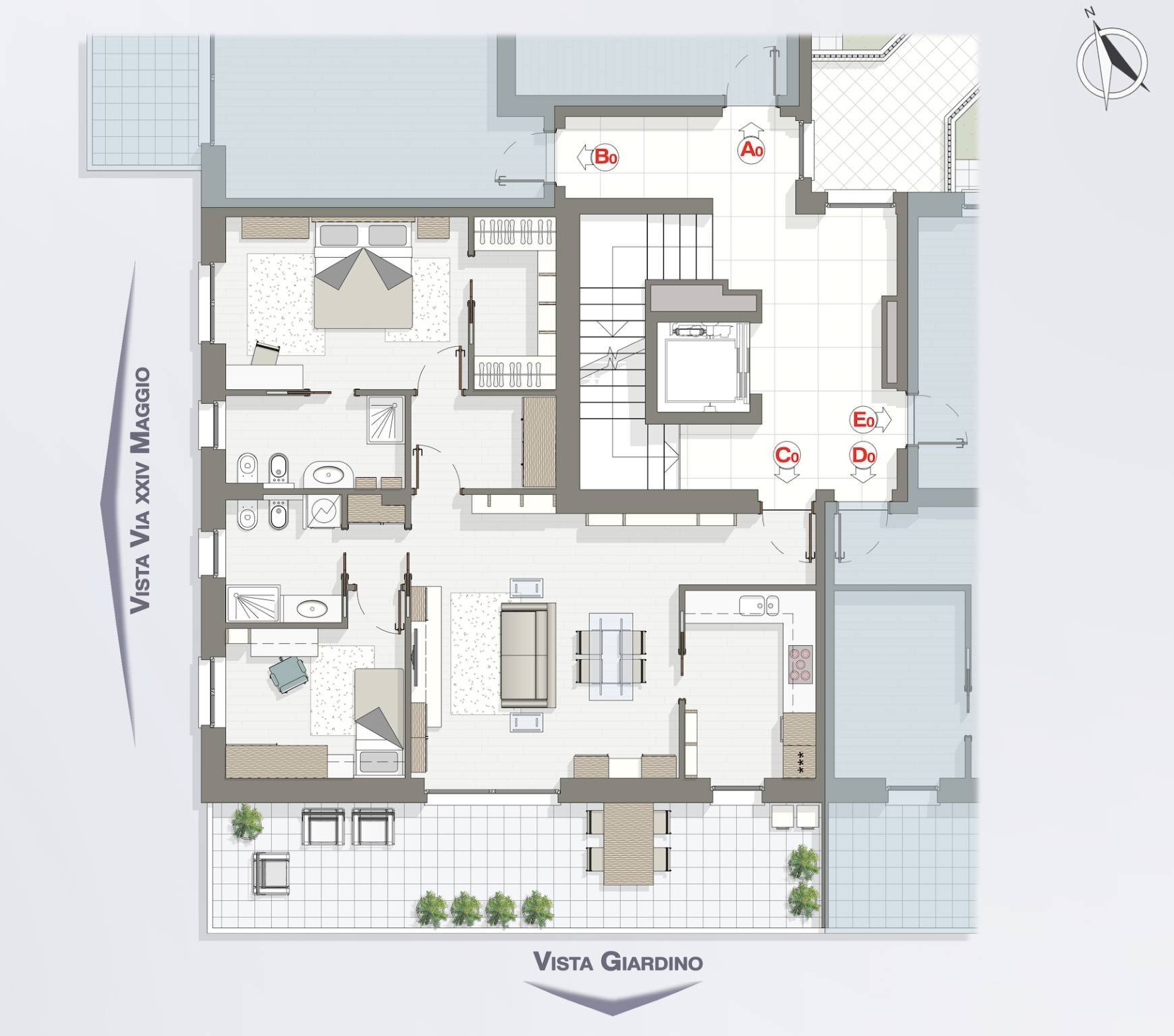 Trilocale via 24 Maggio, 51, San Vittore Olona - planimetria 1