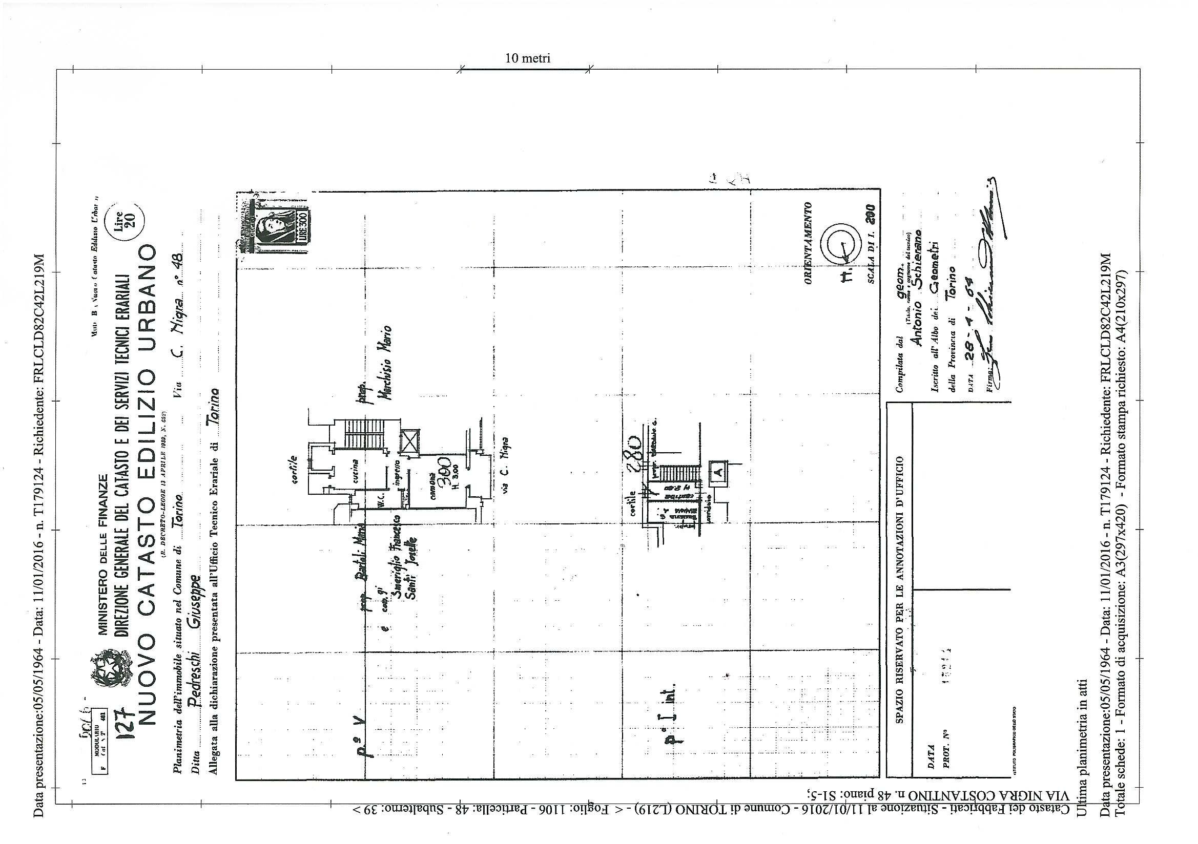 Bilocale via Costantino Nigra, 48, Torino (zona Borgo Vittoria) - planimetria 1