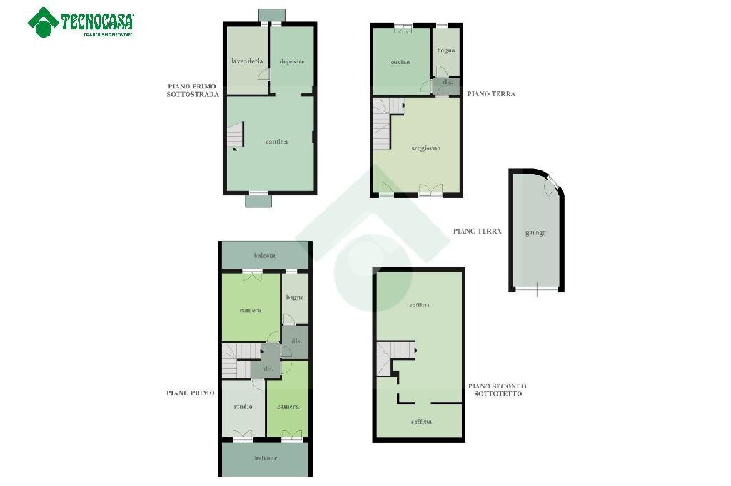 Terraced Villa Via Voltuzza, Forlì - floor plans 1