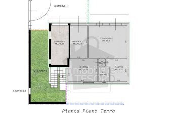 Planimetria Garage e Giardino - Quadrilocale via Tomba, Santarcangelo di Romagna - foto 4