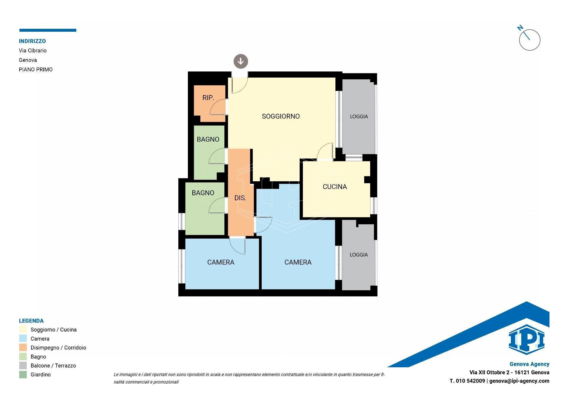 Apartment Via Cibrario 57, Genova (neighborhood Sestri Ponente) - floor plans 1