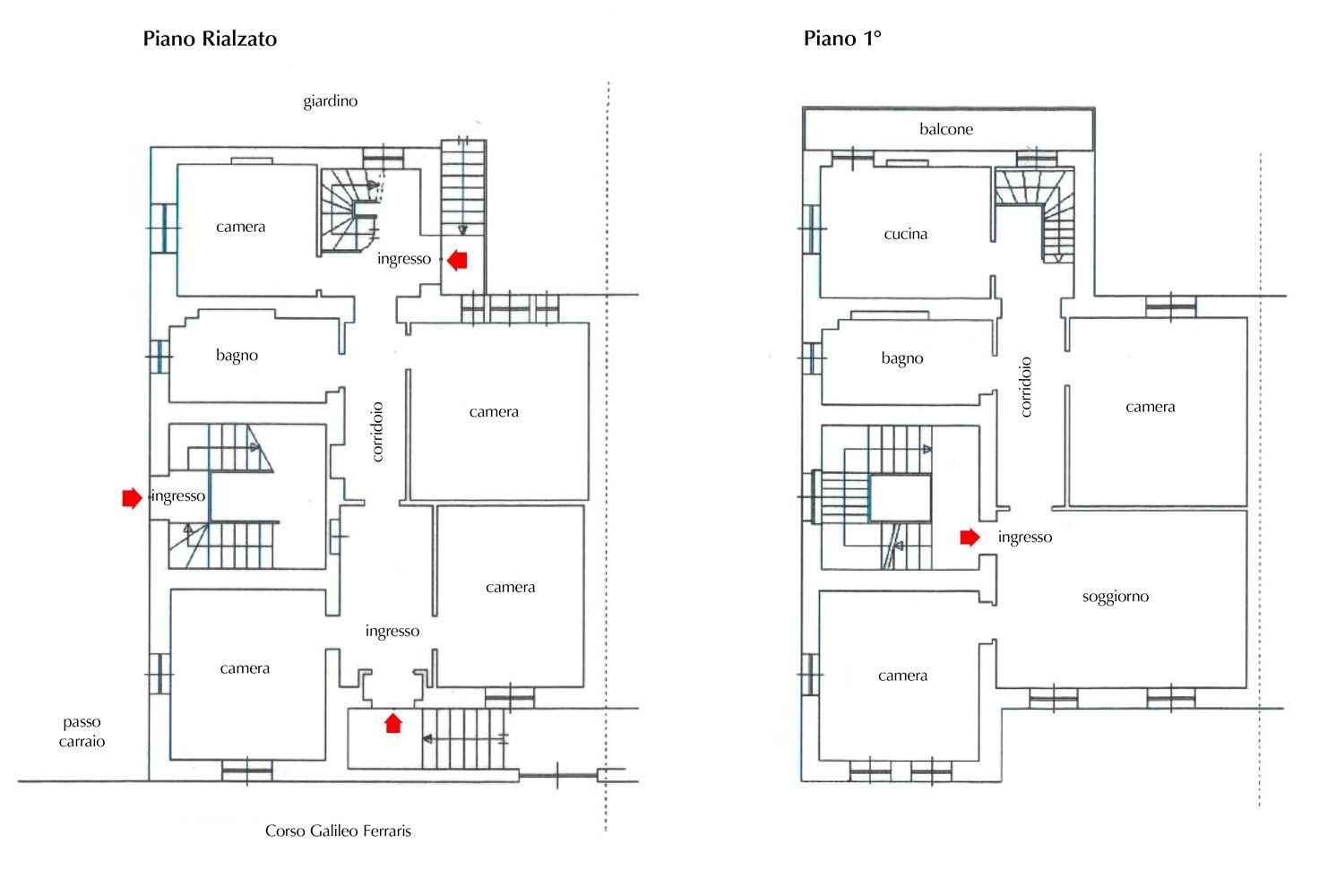 Villa corso Galileo Ferraris, 265, Torino (neighborhood Santa Rita) - floor plans 1