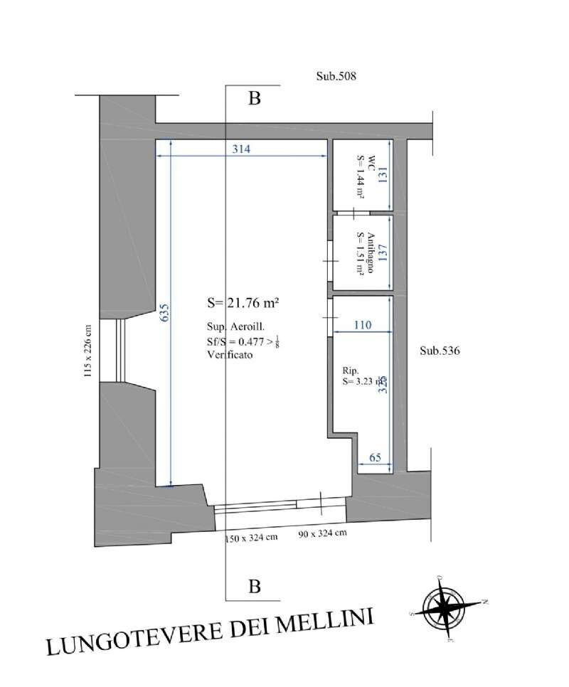 cila lungotevere dei mellini 8_page-0013 - Commercial Premises lungofiume Lungotevere dei Mellini, Roma (neighborhood Centro Storico) - floor plans 1