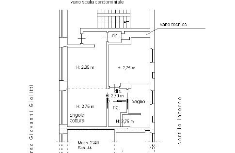 Bilocale corso Giovanni Giolitti, Cuneo (zona Centro) - planimetria 1