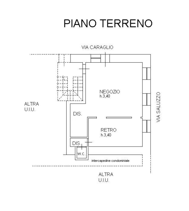 Negozio via Caraglio, 6, Cuneo (zona Centro) - planimetria 1
