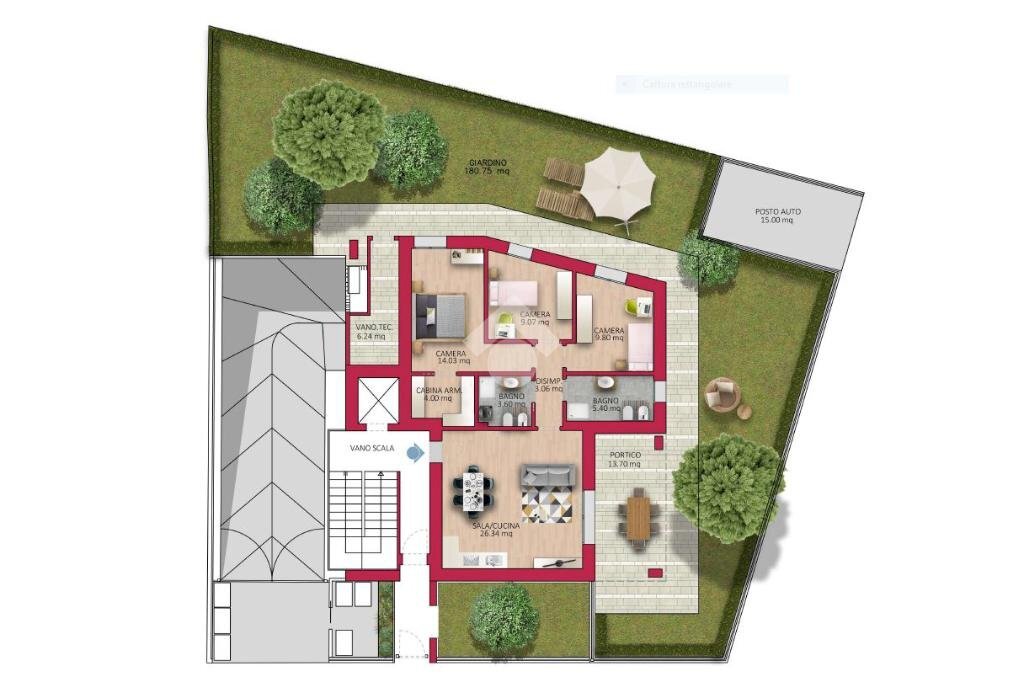 Four-room apartment Via Gadames, Rimini - floor plans 1