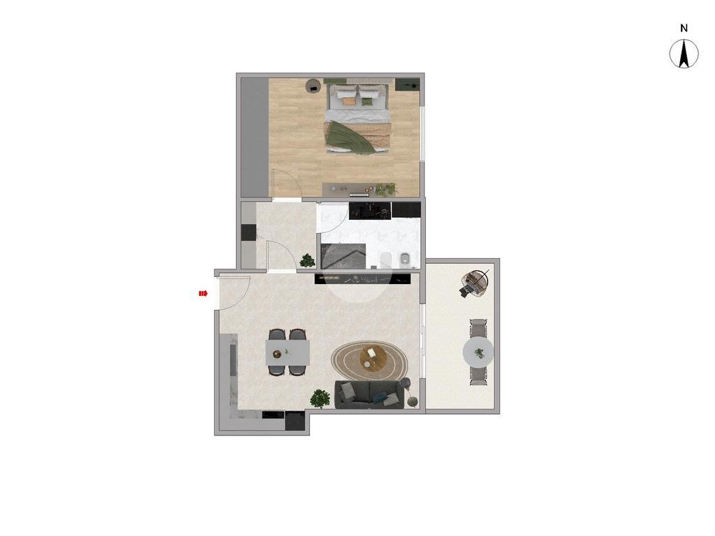 Two-room apartment Via Trieste, Santo Stefano Ticino - floor plans 1