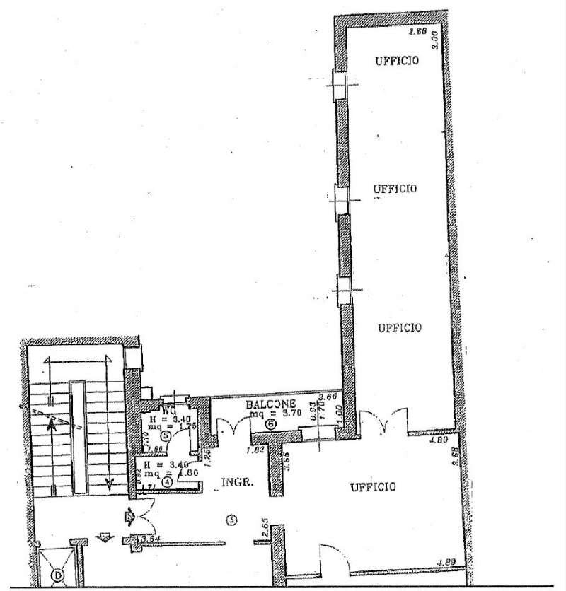 Planimetria - Office via Goito, Bologna (neighborhood Centro Storico) - floor plans 1
