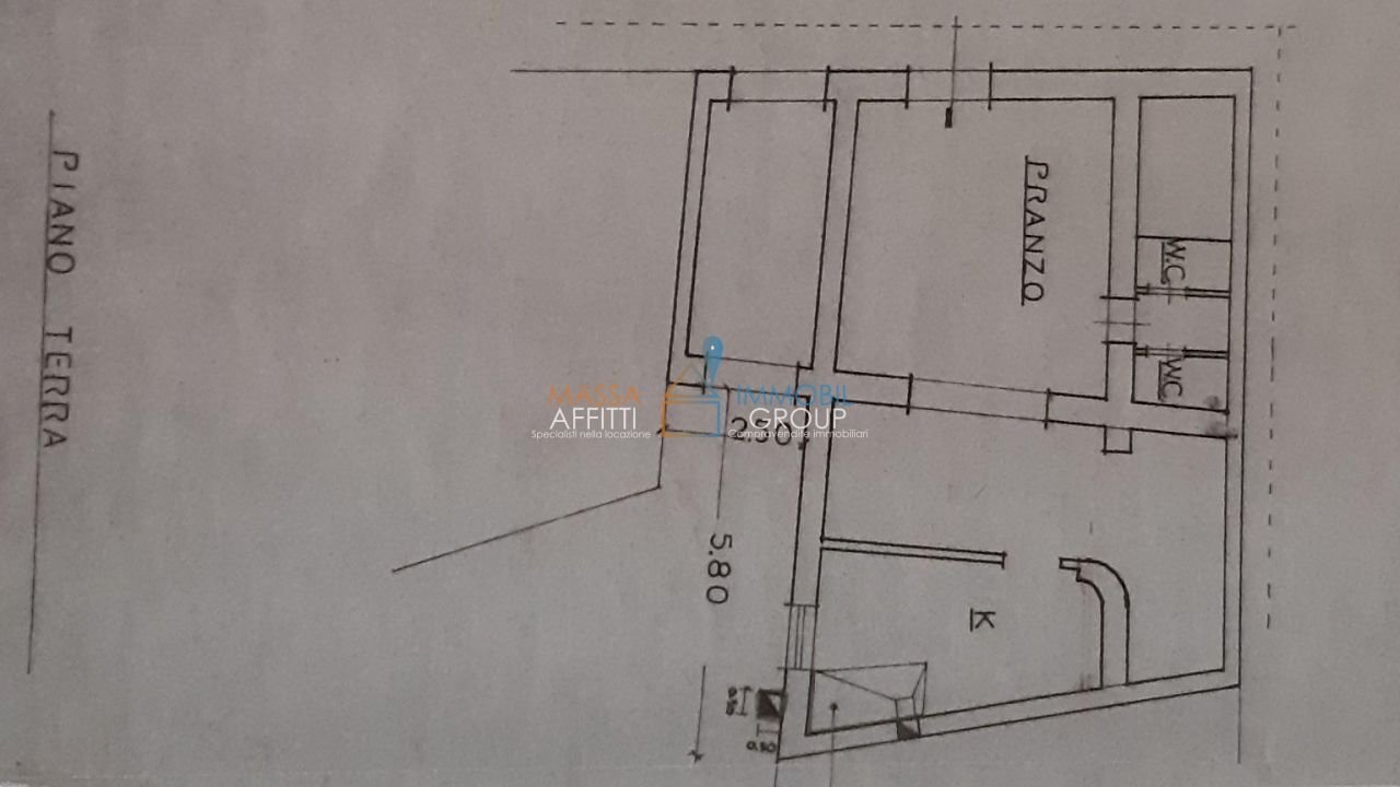 Planimetria Fondo Comm. - Commercial Premises Piazza delle Erbe 15, Carrara - floor plans 1