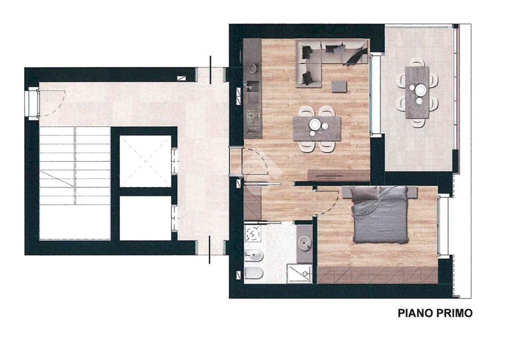 Two-room apartment Via Umbria, Peschiera Borromeo - floor plans 1