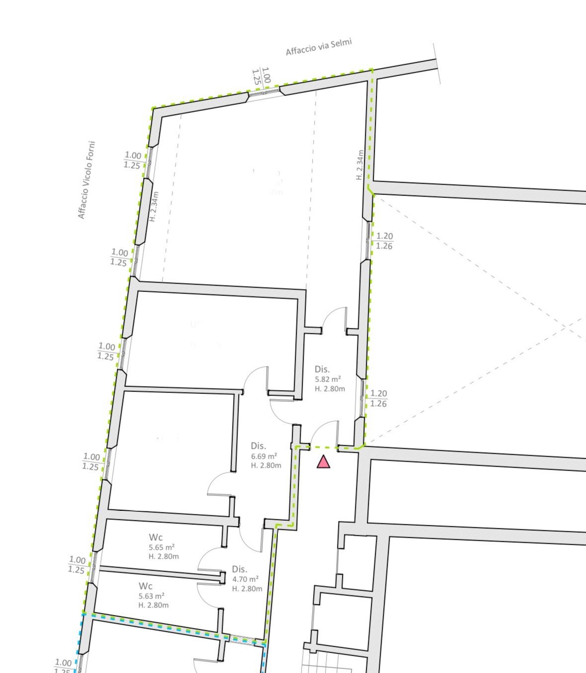 planimetria - Trilocale vicolo forni, Modena (zona Centro Storico) - foto 2